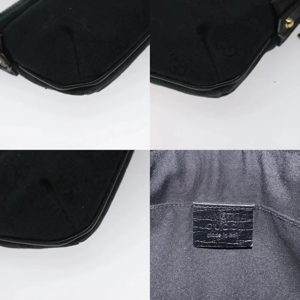 GUCCI GG Canvas Sherry Line Accessory Pouch Black Khaki 145970 Auth KD125V - Picture 14 of 14